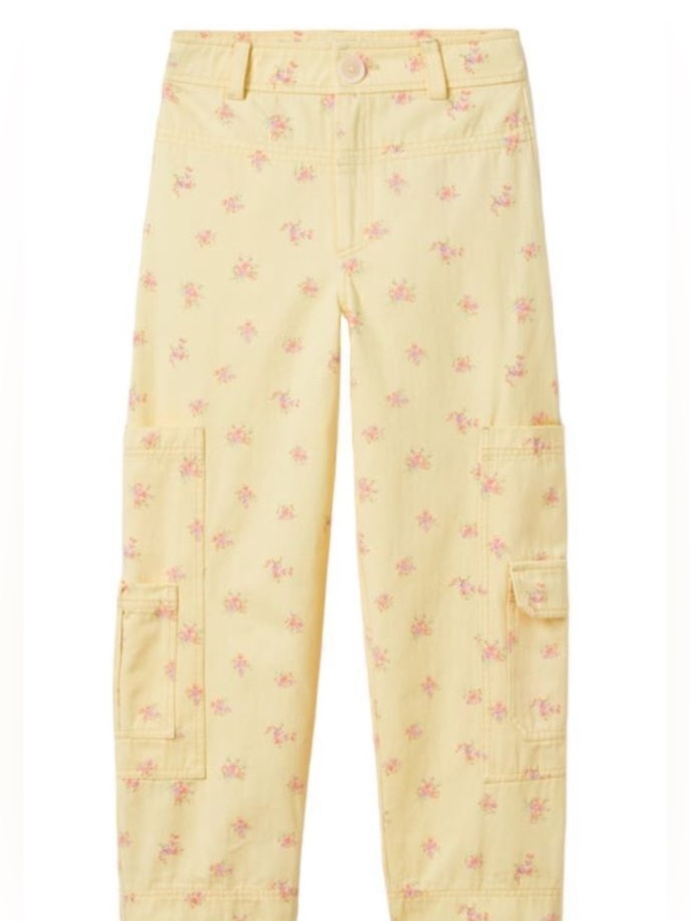 Zara Girls Yellow Floral Cargo Pants size 11-12